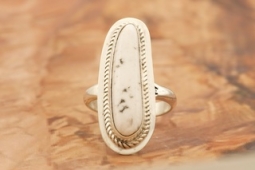 Genuine White Buffalo Turquoise Sterling Silver Ring